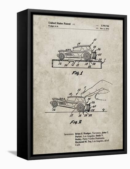 PP1020-Sandstone Rubber Band Toy Car Patent Poster-Cole Borders-Framed Premier Image Canvas