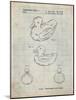 PP1021-Antique Grid Parchment Rubber Ducky Patent Poster-Cole Borders-Mounted Giclee Print