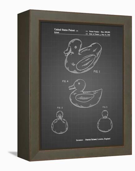 PP1021-Black Grid Rubber Ducky Patent Poster-Cole Borders-Framed Premier Image Canvas