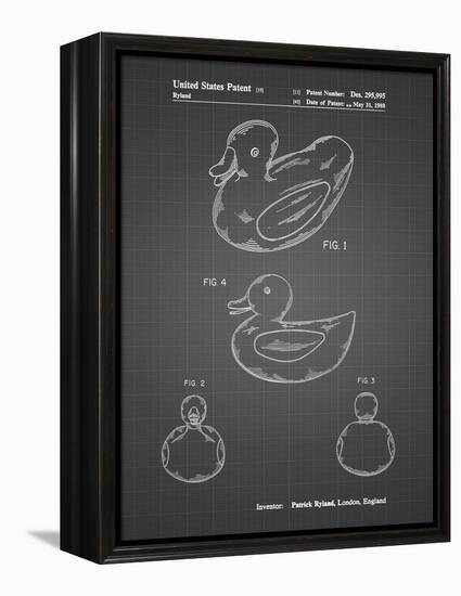 PP1021-Black Grid Rubber Ducky Patent Poster-Cole Borders-Framed Premier Image Canvas