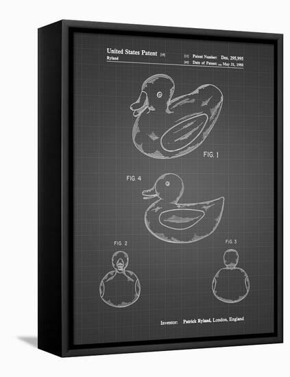 PP1021-Black Grid Rubber Ducky Patent Poster-Cole Borders-Framed Premier Image Canvas