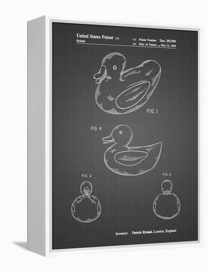 PP1021-Black Grid Rubber Ducky Patent Poster-Cole Borders-Framed Premier Image Canvas