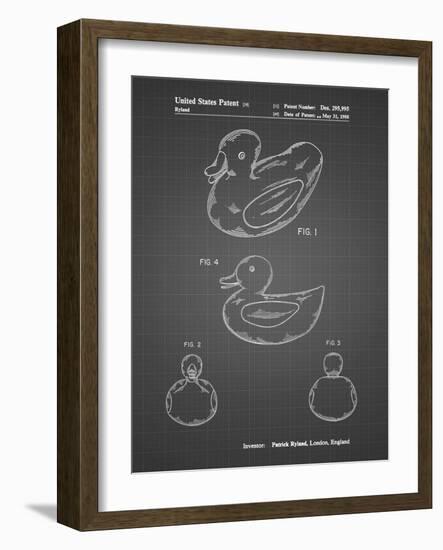 PP1021-Black Grid Rubber Ducky Patent Poster-Cole Borders-Framed Giclee Print