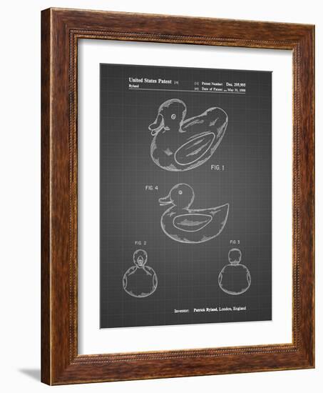 PP1021-Black Grid Rubber Ducky Patent Poster-Cole Borders-Framed Giclee Print