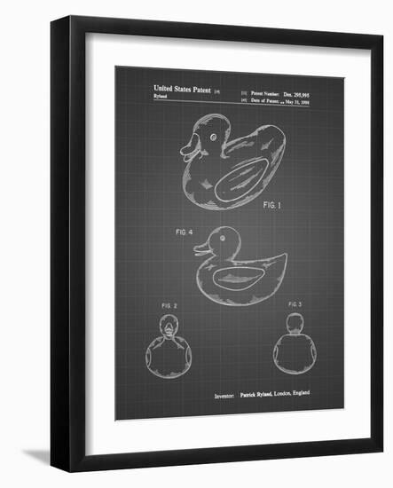 PP1021-Black Grid Rubber Ducky Patent Poster-Cole Borders-Framed Giclee Print