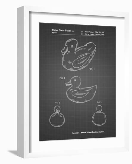 PP1021-Black Grid Rubber Ducky Patent Poster-Cole Borders-Framed Giclee Print