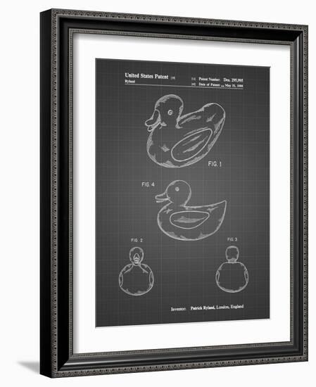 PP1021-Black Grid Rubber Ducky Patent Poster-Cole Borders-Framed Giclee Print