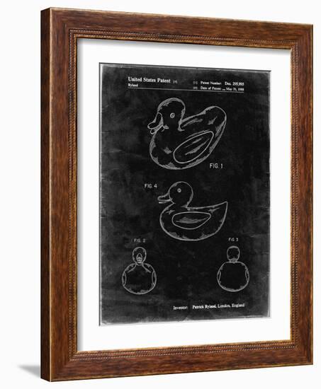 PP1021-Black Grunge Rubber Ducky Patent Poster-Cole Borders-Framed Giclee Print