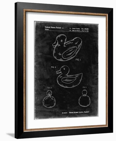 PP1021-Black Grunge Rubber Ducky Patent Poster-Cole Borders-Framed Giclee Print