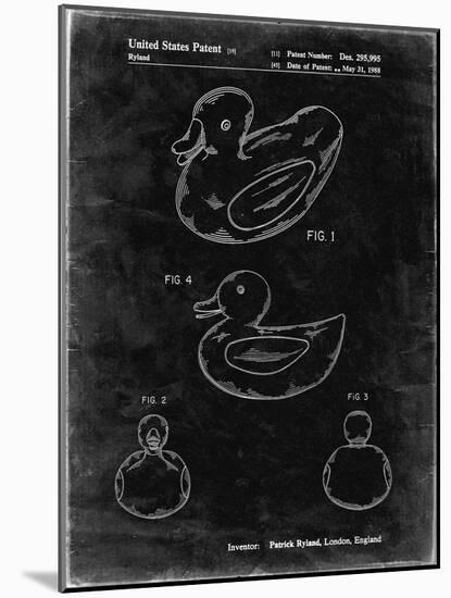 PP1021-Black Grunge Rubber Ducky Patent Poster-Cole Borders-Mounted Giclee Print