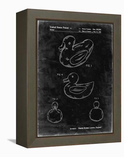 PP1021-Black Grunge Rubber Ducky Patent Poster-Cole Borders-Framed Premier Image Canvas