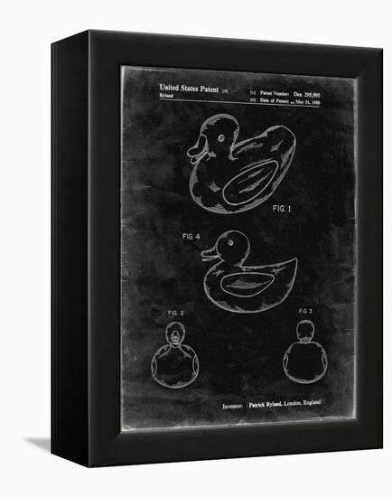 PP1021-Black Grunge Rubber Ducky Patent Poster-Cole Borders-Framed Premier Image Canvas