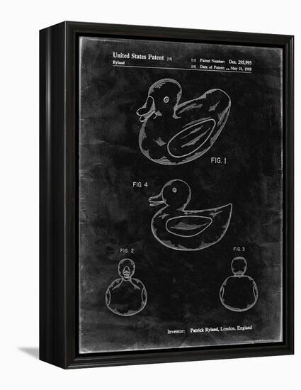 PP1021-Black Grunge Rubber Ducky Patent Poster-Cole Borders-Framed Premier Image Canvas