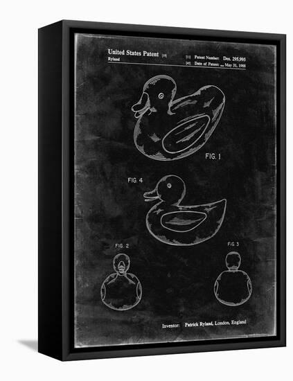 PP1021-Black Grunge Rubber Ducky Patent Poster-Cole Borders-Framed Premier Image Canvas