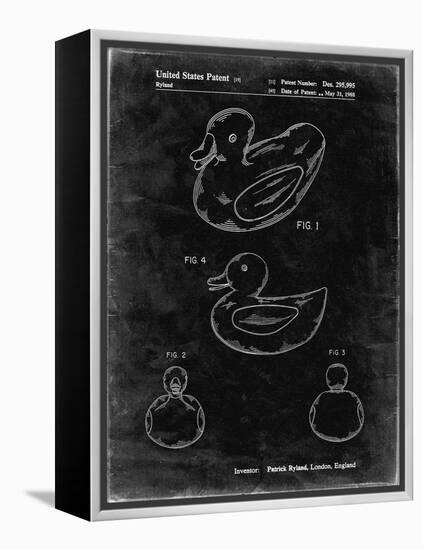 PP1021-Black Grunge Rubber Ducky Patent Poster-Cole Borders-Framed Premier Image Canvas