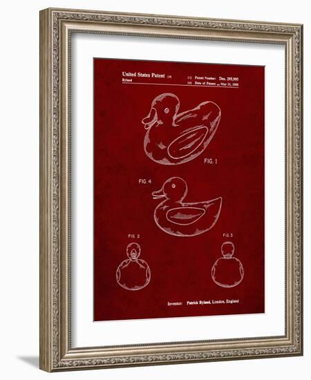 PP1021-Burgundy Rubber Ducky Patent Poster-Cole Borders-Framed Giclee Print