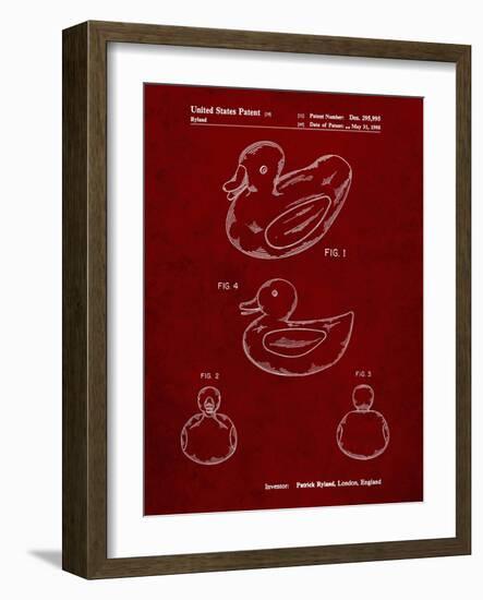 PP1021-Burgundy Rubber Ducky Patent Poster-Cole Borders-Framed Giclee Print