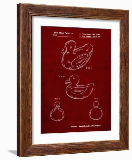 PP1021-Burgundy Rubber Ducky Patent Poster-Cole Borders-Framed Giclee Print