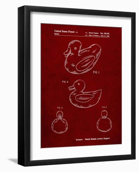 PP1021-Burgundy Rubber Ducky Patent Poster-Cole Borders-Framed Giclee Print