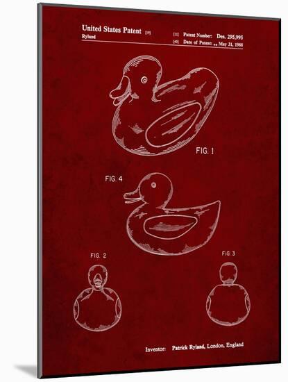 PP1021-Burgundy Rubber Ducky Patent Poster-Cole Borders-Mounted Giclee Print