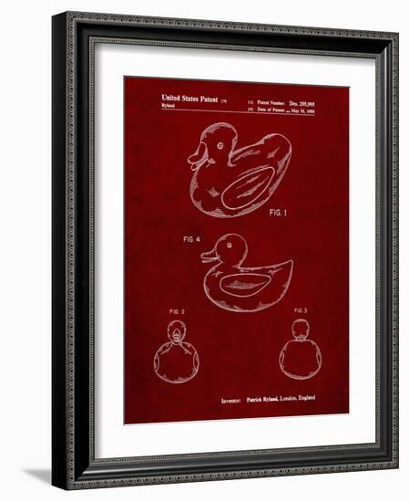 PP1021-Burgundy Rubber Ducky Patent Poster-Cole Borders-Framed Giclee Print