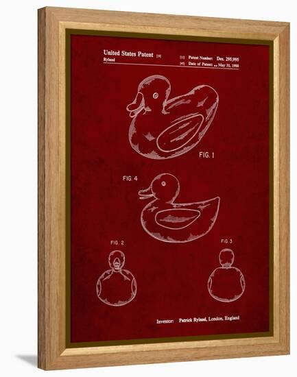 PP1021-Burgundy Rubber Ducky Patent Poster-Cole Borders-Framed Premier Image Canvas