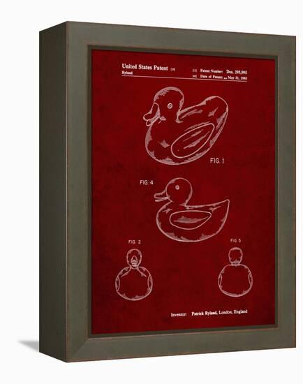 PP1021-Burgundy Rubber Ducky Patent Poster-Cole Borders-Framed Premier Image Canvas