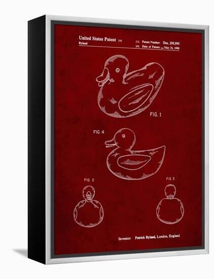 PP1021-Burgundy Rubber Ducky Patent Poster-Cole Borders-Framed Premier Image Canvas