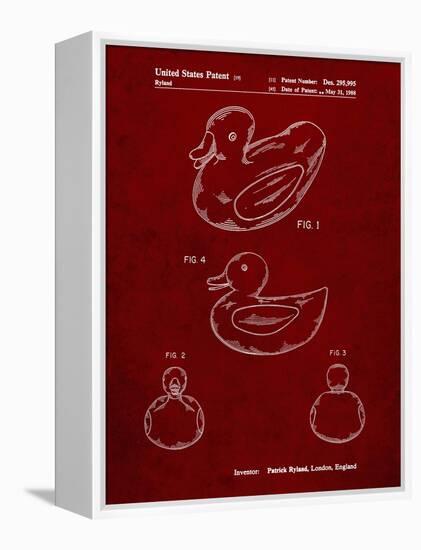 PP1021-Burgundy Rubber Ducky Patent Poster-Cole Borders-Framed Premier Image Canvas