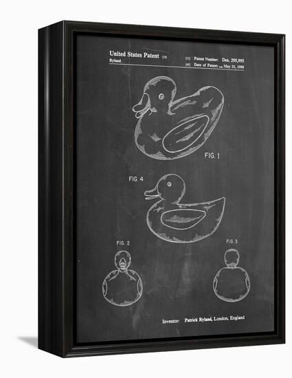 PP1021-Chalkboard Rubber Ducky Patent Poster-Cole Borders-Framed Premier Image Canvas