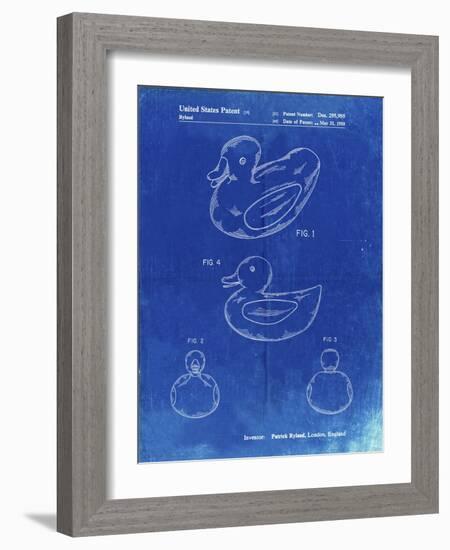 PP1021-Faded Blueprint Rubber Ducky Patent Poster-Cole Borders-Framed Giclee Print