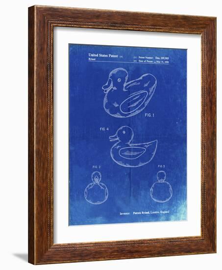 PP1021-Faded Blueprint Rubber Ducky Patent Poster-Cole Borders-Framed Giclee Print