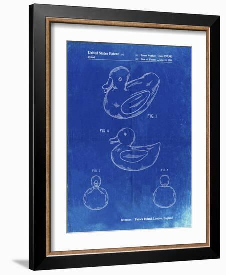 PP1021-Faded Blueprint Rubber Ducky Patent Poster-Cole Borders-Framed Giclee Print