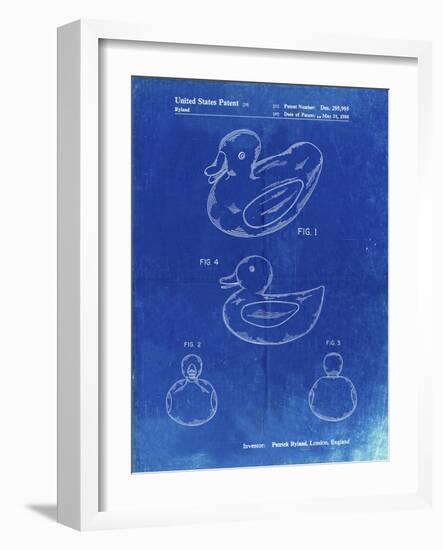 PP1021-Faded Blueprint Rubber Ducky Patent Poster-Cole Borders-Framed Giclee Print