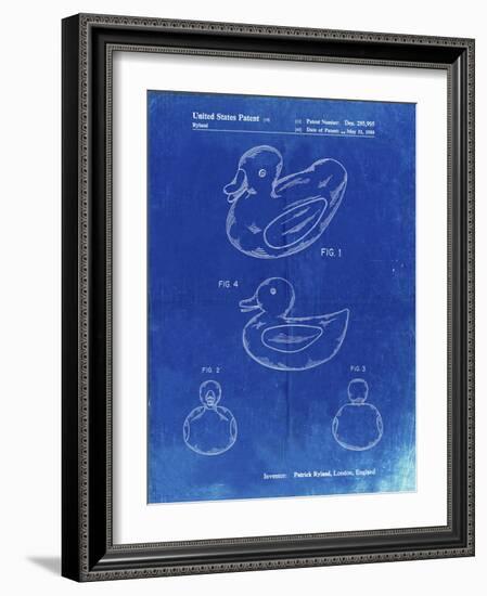 PP1021-Faded Blueprint Rubber Ducky Patent Poster-Cole Borders-Framed Giclee Print