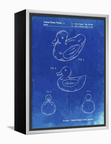 PP1021-Faded Blueprint Rubber Ducky Patent Poster-Cole Borders-Framed Premier Image Canvas