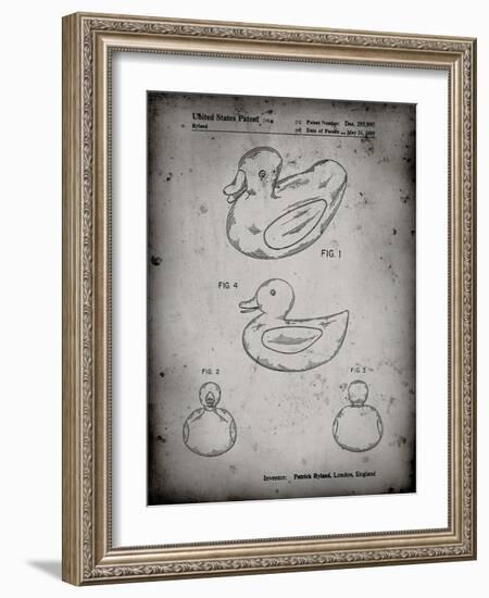 PP1021-Faded Grey Rubber Ducky Patent Poster-Cole Borders-Framed Giclee Print