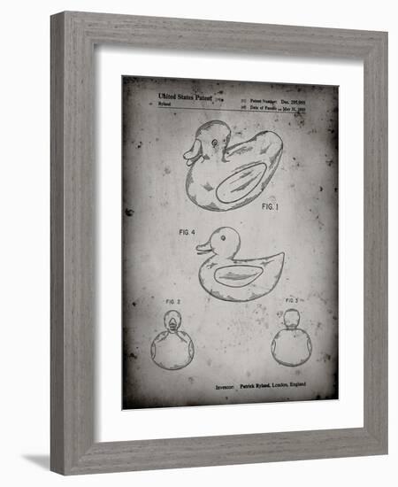 PP1021-Faded Grey Rubber Ducky Patent Poster-Cole Borders-Framed Giclee Print