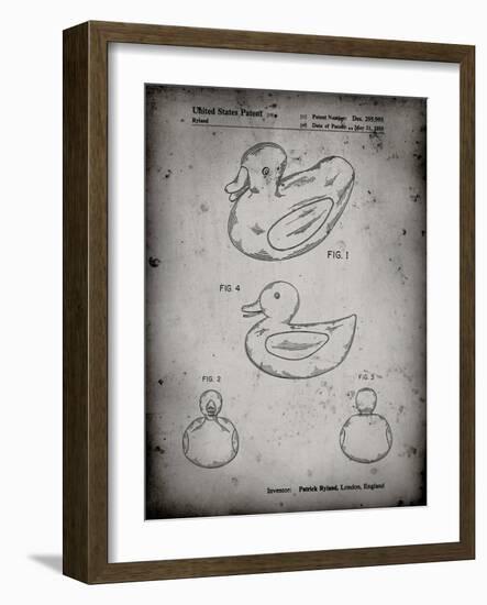 PP1021-Faded Grey Rubber Ducky Patent Poster-Cole Borders-Framed Giclee Print