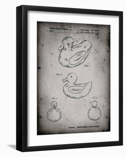 PP1021-Faded Grey Rubber Ducky Patent Poster-Cole Borders-Framed Giclee Print