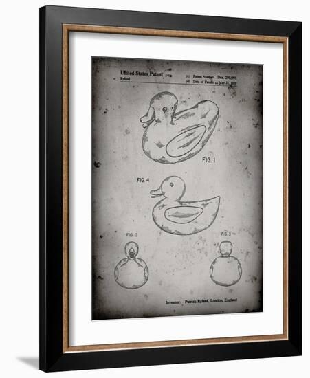 PP1021-Faded Grey Rubber Ducky Patent Poster-Cole Borders-Framed Giclee Print