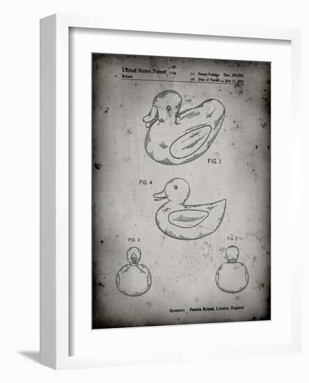 PP1021-Faded Grey Rubber Ducky Patent Poster-Cole Borders-Framed Giclee Print