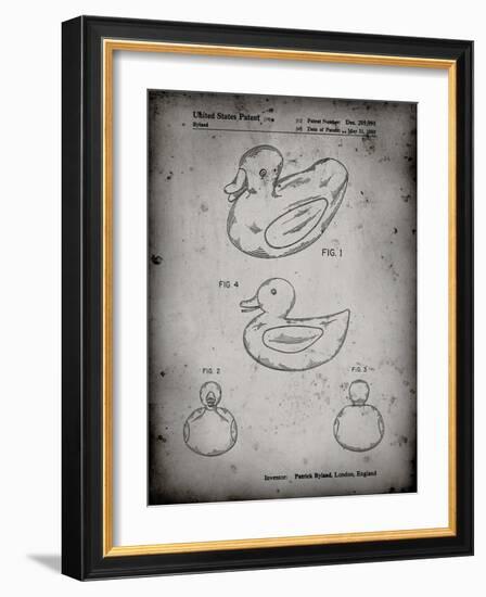 PP1021-Faded Grey Rubber Ducky Patent Poster-Cole Borders-Framed Giclee Print