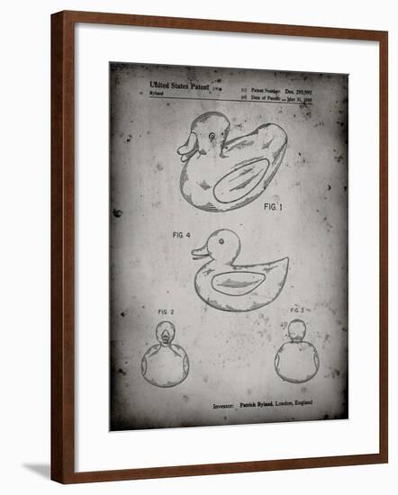 PP1021-Faded Grey Rubber Ducky Patent Poster-Cole Borders-Framed Giclee Print