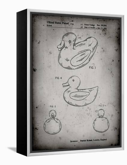 PP1021-Faded Grey Rubber Ducky Patent Poster-Cole Borders-Framed Premier Image Canvas