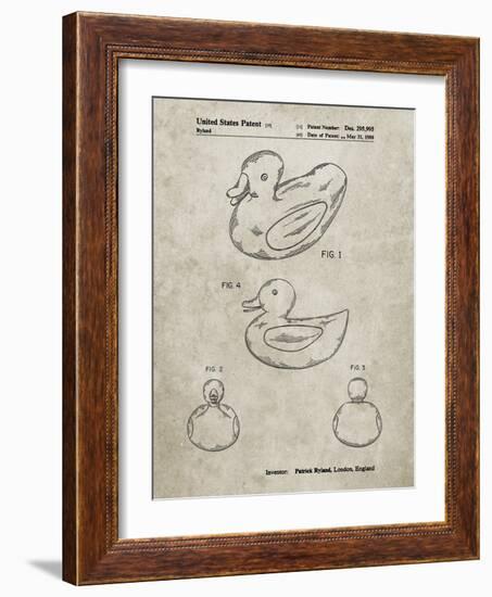 PP1021-Sandstone Rubber Ducky Patent Poster-Cole Borders-Framed Giclee Print