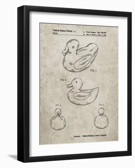 PP1021-Sandstone Rubber Ducky Patent Poster-Cole Borders-Framed Giclee Print