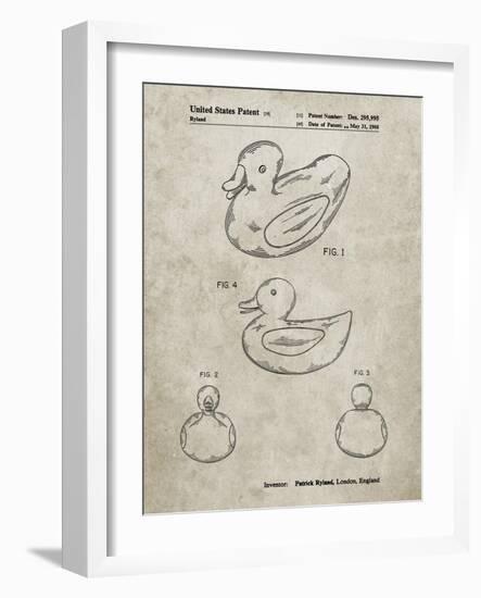 PP1021-Sandstone Rubber Ducky Patent Poster-Cole Borders-Framed Giclee Print