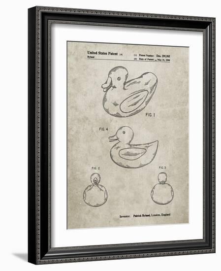 PP1021-Sandstone Rubber Ducky Patent Poster-Cole Borders-Framed Giclee Print