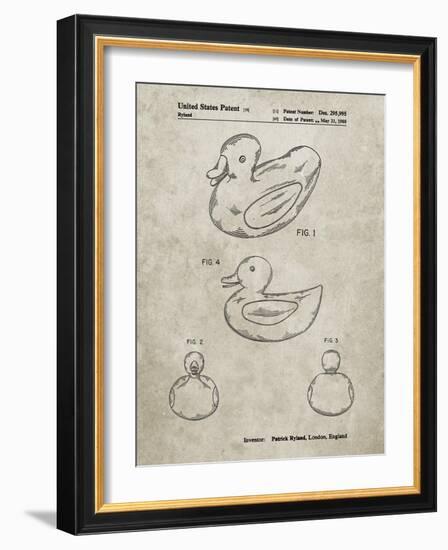 PP1021-Sandstone Rubber Ducky Patent Poster-Cole Borders-Framed Giclee Print